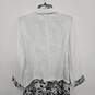 Allegra K  Work Print Chiffon Contrast Panel Jacket Dresses 2 Pcs Sets image number 5