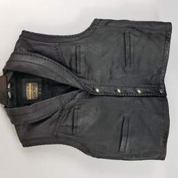 Bunk House Mens Black Leather Vest XL
