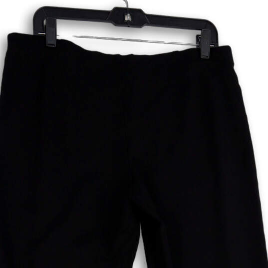 Womens Black Flat Front Straight Leg Pull-On Dress Pants Size Medium image number 4