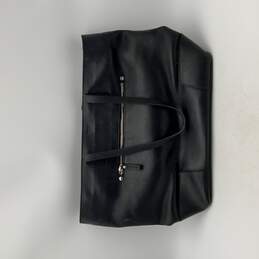 Shinola Womens Black Leather Double Handle Outer Zipper Pocket Tote Bag Purse
