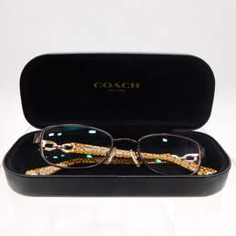 Coach HC5054 Faina Satin Brown Tortoise Gold Sig C Prescription Eyeglasses w/ Case