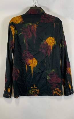 John Varvatos Mens Black Floral Cotton Long Sleeve Button-Up Shirt Size Medium alternative image