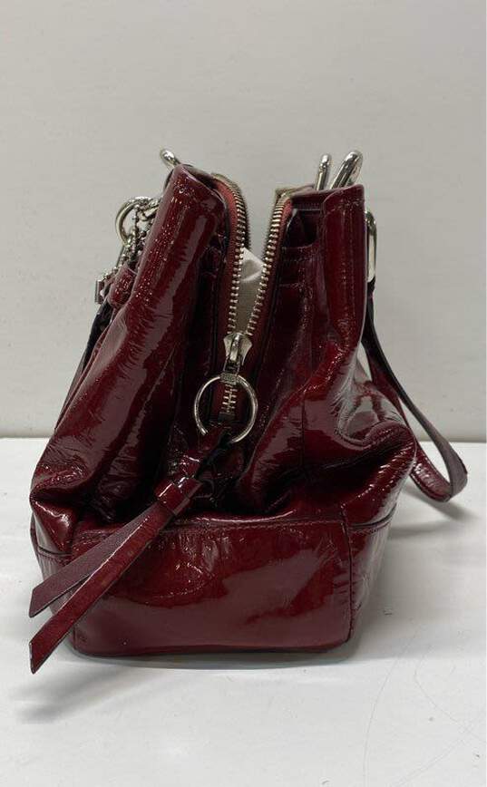 COACH 17855 Chelsea Burgundy Patent Leather Tote Bag image number 4