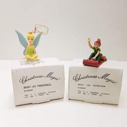 Vintage GROLIER Disney CHRISTMAS Magic Ornaments Peter Pan & Tinkerbell Set 1990s  IOB