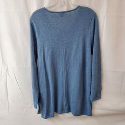 J. Jill Blue V-Neck Long Cotton Blend Sweater Size M alternative image