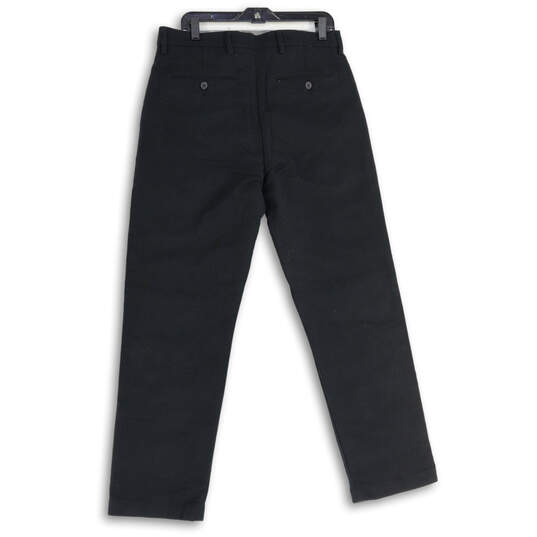 NWT Mens Black Flat Front Slash Pocket Straight Leg Dress Pants Size 34X31 image number 2