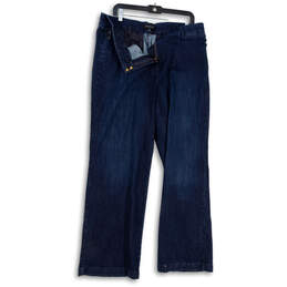 Womens Blue Dark Wash Pockets Denim Straight Leg Jeans Plus Size 16