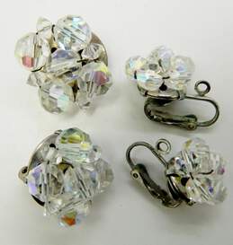 Vintage Aurora Borealis Silver Tone Necklace & Earrings 165.3g alternative image