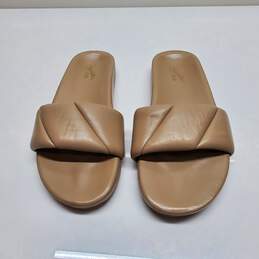 Seychelles Beige Leather Slide Sandals Size 9