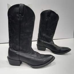 Justin Pull On Black Leather Boots Size 9.5