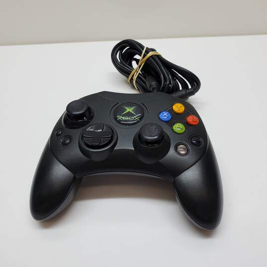 Xbox S-Type Controller Black Untested For Parts/Repair image number 1