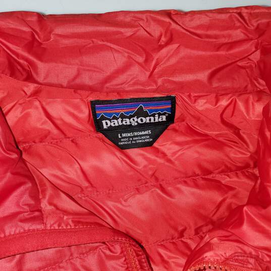 Patagonia Red Full Zip Puffer Jacket Men's Size L image number 3