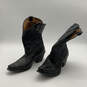 Womens Black Leather Studded Pull-On Mid Calf Cowboy Western Boots Sz 5.5 M image number 4