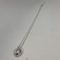 Designer J.Crew Silver-Tone Link Chain Teardrop Shape Pendant Necklace image number 1