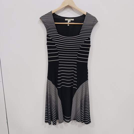 Max and Cleo Women's Black/White Striped Sleeveless Dress Size 8 image number 1