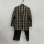 NWT Mens Black Beige Four Button Blazer Vest And Pants Suit Set Sz 42R W35 image number 2