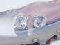 14K White Gold Cubic Zirconia Stud Earrings 1.5g image number 1