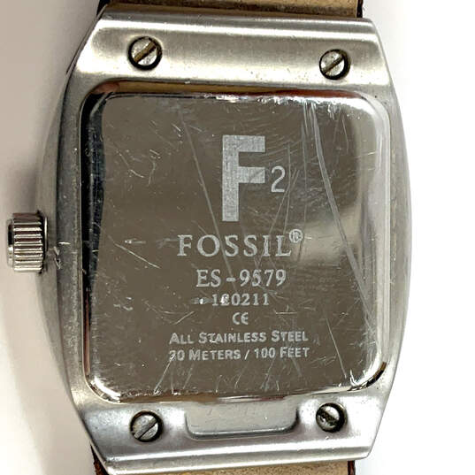 Designer Fossil F2 ES-9579 Silver-Tone Stainless Steel Analog Wristwatch image number 4