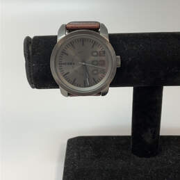 Designer Diesel Silver-Tone Adjustable Strap Round Dial Analog Wristwatch