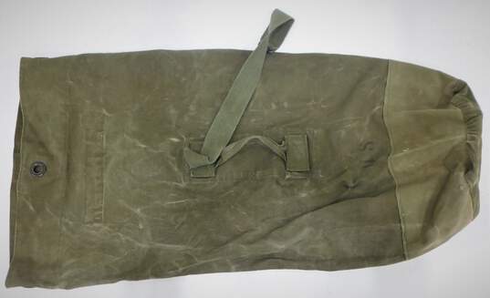 Vintage US Army Military Green Canvas Duffle Bag image number 2