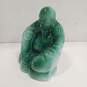 Vintage Ceramic Green Glazed Seated Happy Buddha Statue 9" image number 2