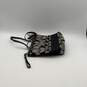 NWT Coach Womens Black Grey Signature Print Zipper Charm Tote Bag image number 3