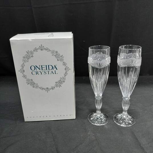 Oneida Crystal Southern Garden Drinking Glasses IOB image number 1