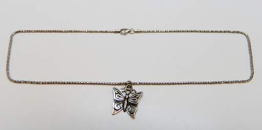 Sterling Silver Amber Bee Scroll Butterfly Necklaces & Dotted Earrings 13.2g image number 3