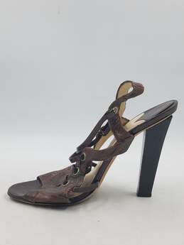 Authentic Jimmy Choo Brown Snakeskin Sandals W 10 alternative image