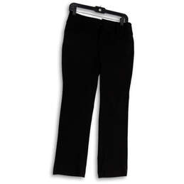 NWT Womens Black Flat Front Pockets Bootcut Leg Dress Pants Size 2P Short