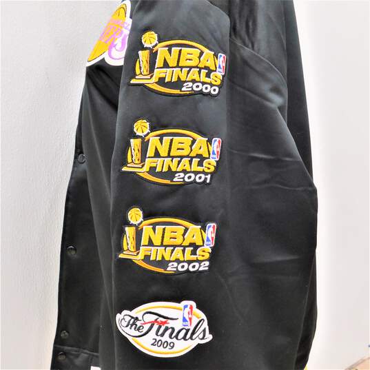 Mitchell & Ness Lakers 2010 Finals Satin Bomber Jacket Size Men's XL image number 3