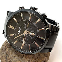 Designer Fossil FS4778 Black Chain Strap Chronograph Dial Analog Wristwatch