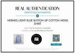 AUTHENTICATED MEN'S HERMES LIGHT BLUE BUTTON UP SHIRT SZ 16.5/42 alternative image