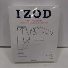 Izod Men's Red/Blue Flannel Pant, Long Sleeve Crew 2-Piece Sleep Set Size XL alternative image