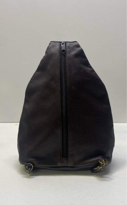 Giani Bernini Brown Leather Sling Rucksack Backpack Bag image number 1