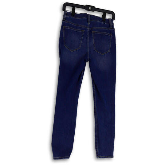 Womens Blue Denim Medium Wash Pockets Regular Fit Skinny Leg Jeans Size 26 image number 2