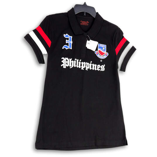 NWT Men's Black NFL Philippines Short Sleeve Football Polo Shirt Size XXL image number 4