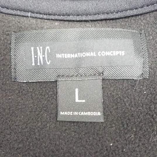 INC International Concepts Men's Full Zip Leather Padded Jacket Black Size L image number 3