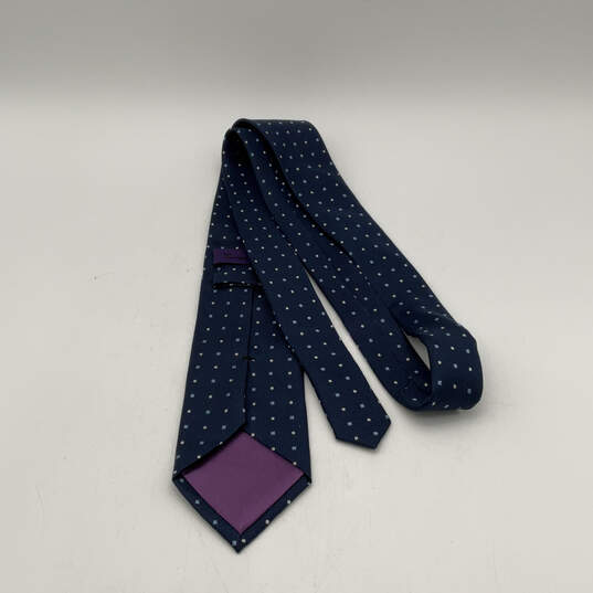 NWT Mens Blue Polka Dot Silk Adjustable Classic Designer Neck Tie One Size image number 2