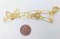 14K Yellow Gold Romantic Cubic Zirconia Long & Short Chain Bracelet 8.1g image number 3