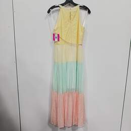NWT Womens Multicolor Sleeve Less Halter Neck Front Tie Maxi Dress Size 16 alternative image