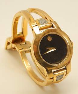 Ladies Movado Amorosa 0.18 CTTW Diamond Gold Tone Swiss Quartz Watch 37.0g