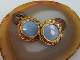 Vintage Perfectionne Paris France Chalcedony Rope Detail Cuff Links 13.5g alternative image