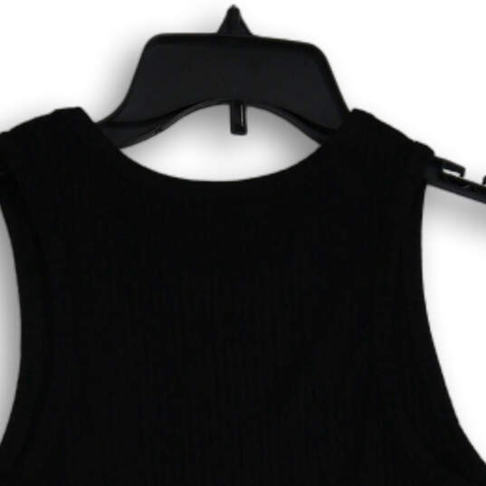 Womens Black Sleeveless Round Neck Pullover Cropped Tank Top Size Medium image number 4