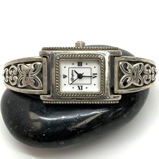 Desinger Brighton Hamilton Silver-Tone Square Dial Bracelet Wristwatch image number 1