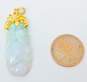 14K Yellow Gold Carved Jade Pendant 4.4g image number 5