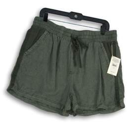 NWT Womens Gray Elastic Waist Pockets Drawstring Athletic Shorts Size XL