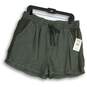 NWT Womens Gray Elastic Waist Pockets Drawstring Athletic Shorts Size XL image number 1