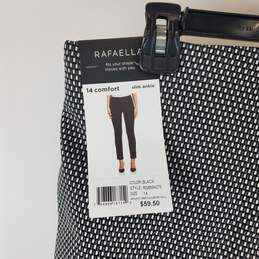 Rafaella Women Black Checker Pattern Pants 14 NWT alternative image