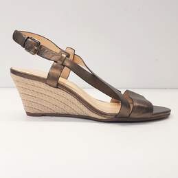 Cole Haan Leather Ankle Strap Wedge Sandals Gold 8 alternative image